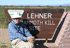 C. Vance Haynes at the  Lehner Mammoth site.